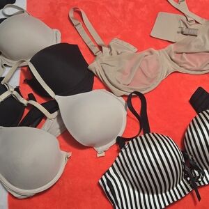 Elegant Women's Intimates Set - Black, Cream, Tan